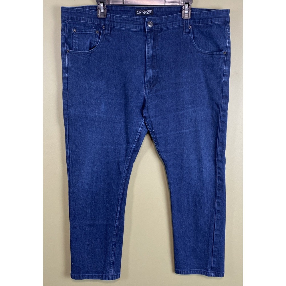 Victorious Premium Jeans Size 42x30 Mens Straight Dark Blue Wash Premium